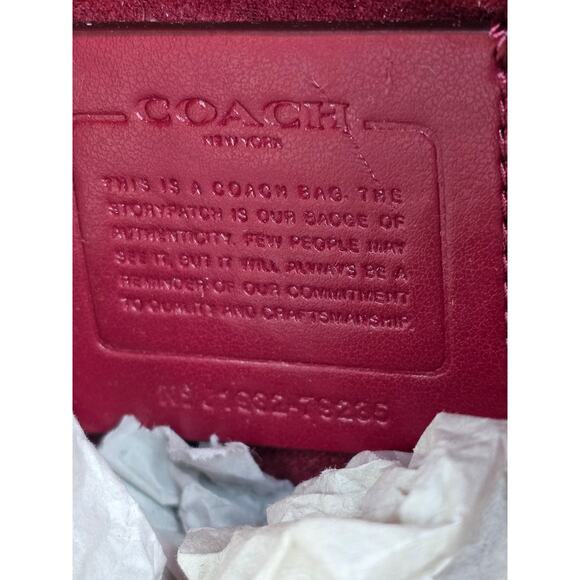 Coach Barrow Backpack Horse and Carriage Varsity Stripe Red  Leather Bag main image 12
